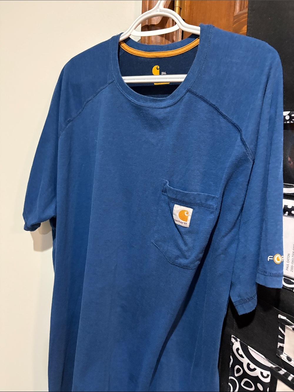 Carhartt Men's Indigo Short-Sleeve Pocket Tee with Gold Trim